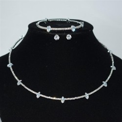  multilayer Rhinestone Collar zircon ear stud two set bride clavicle chain nec..