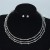  multilayer Rhinestone Collar zircon ear stud two set bride clavicle chain necklace