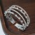  row bronze tube Rhinestone fully-jewelled opening bangle lady claw chain bracelet