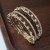  row bronze tube Rhinestone fully-jewelled opening bangle lady claw chain bracelet