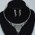 occidental style bride leaves flowers silver color necklace earrings two Rhinestone claw chain set