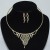 occidental style bride leaves flowers silver color necklace earrings two Rhinestone claw chain set