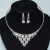 occidental style bride leaves flowers silver color necklace earrings two Rhinestone claw chain set