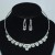 occidental style bride leaves flowers silver color necklace earrings two Rhinestone claw chain set