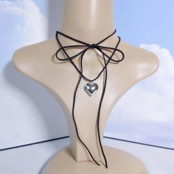occidental style necklace velvet clavicle chain big love pendant Collar
