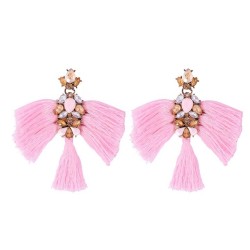 personality handmade tassel earrings wind diamond retro earring occidental sty..