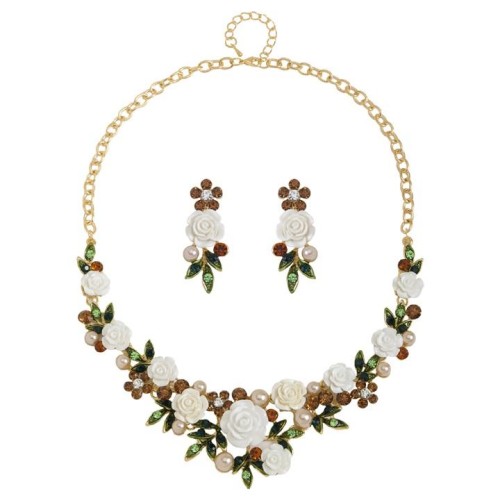 set necklace earrings woman fashion three-dimensional flower occidental style wedding