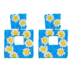 new spring fresh sweet flowers beads daisy earrings Country style Earring woma..