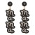  personality wind Alloy earrings   ins wind Word beads diamond all-Purpose earring