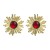 occidental style exaggerating sun flower silver earrings retro high embed turquoise resin Earring