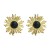 occidental style exaggerating sun flower silver earrings retro high embed turquoise resin Earring