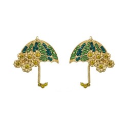 fashion Alloy embed colorful diamond ear stud  personality sweetins wind flowe..