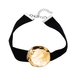 occidental style retro fashion chain Collar exaggerating Round medium gold emb..