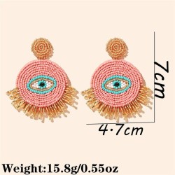  Round eyes beads earrings  occidental style fashion exaggerating lady tassel