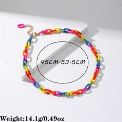 color chain Acrylic necklace  occidental styleins fashion more lady