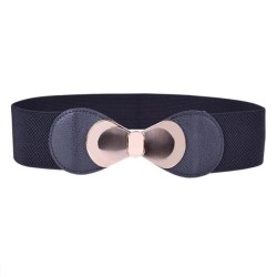 summer lady belt elasticity Metal mirror Double buckle ornament slim