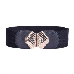 lady belt fashion Rhinestone mosaic ornament pattern Metal buckle elasticity s..