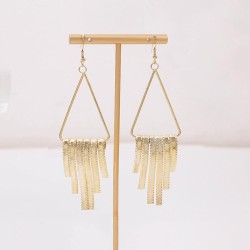 occidental style multilayer Round hollow earrings   Metal wind Round triangle ..