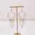 occidental style multilayer Round hollow earrings   Metal wind Round triangle long style tassel earring woman