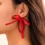 occidental style sweet belt bow ear stud woman imitate Pearl crystal tasselearrings