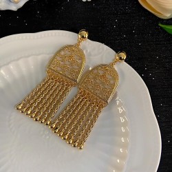 silver Metal tassel geometry earrings fashion high samll ear stud retro temper..