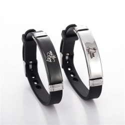 occidental style set QUEE I crown pattern personality lovers silica gel bracel..