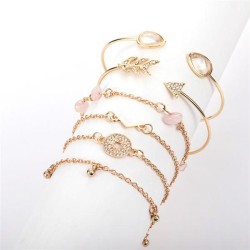 bracelet occidental style fashion gold rhinestone dropV Word set opening bang..