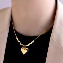 occidental style wind necklace Peach heart geometry Word pendant woman same st..