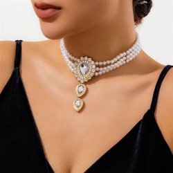 occidental style  retro wind beads chain  imitate Pearl Rhinestone fashion Col..