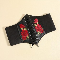 rose lady occidental style wind belt collocation Dress width belt ornament ove..