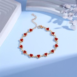 occidental style color love bracelet women sweet heart-shaped beads bracelet c..