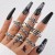 occidental style punk black butterfly skull hollow ring more personality trend set