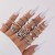 occidental style punk black butterfly skull hollow ring more personality trend set
