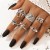 occidental style punk black butterfly skull hollow ring more personality trend set