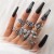 occidental style punk black butterfly skull hollow ring more personality trend set