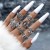 (22889 silver)occidental style punk black butterfly skull hollow ring more personality trend set