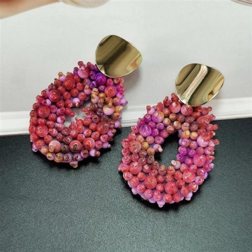 occidental style Double surface drop glass beads earrings  fashion exaggerating lady earring