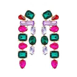 earrings occidental style earrings colorful diamond Earring lady wind fully-je..