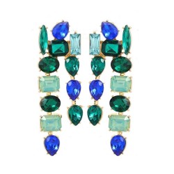 earrings occidental style earrings colorful diamond Earring woman wind fully-j..