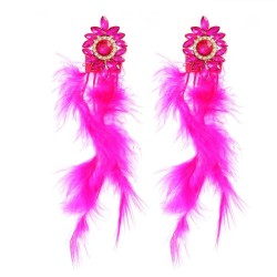 spring feather earrings occidental style Earring woman Bohemia ethnic style ex..