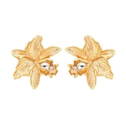 exaggerating Alloy diamond big flowers earrings occidental style retro wind fl..