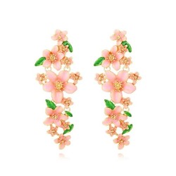 occidental style spring flowers earrings fashion high color enamel flowers ear..