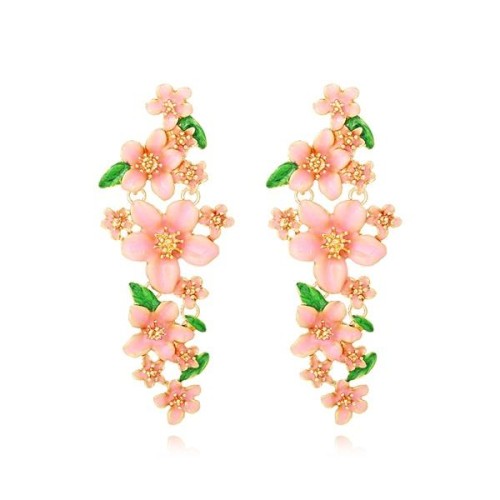 occidental style spring flowers earrings fashion high color enamel flowers earring Earring woman