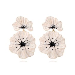 occidental style exaggerating Alloy enamel flowers earrings personality flower..