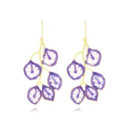 occidental style retro long style Alloy enamel Leaf earrings personality creat..