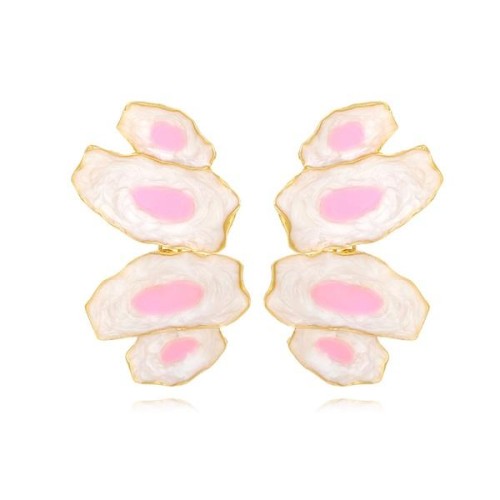 occidental style exaggerating creative Irregular Alloy enamel flowers earrings personality flowers earring
