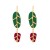 brief wind Earring Alloy embed resin Leaf pendant earrings occidental style personality Acrylic leaves ear