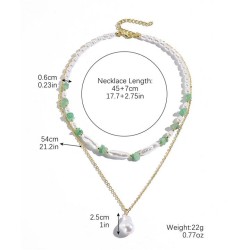  new spring summer style occidental style necklace gravel Double layer highins..