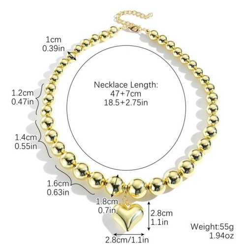  exaggerating big beadsins beads necklace woman  punk wind Acrylic beads necklace