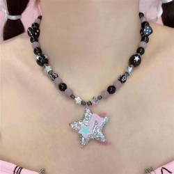  star pendant beads necklace woman samll all-Purpose clavicle chain